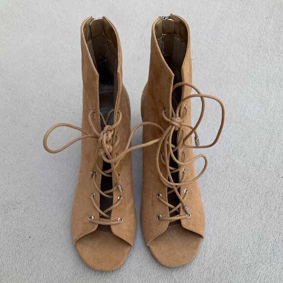 Guess GW Daly Peep Toe Lace-Up Booties - Picture 13 of 14